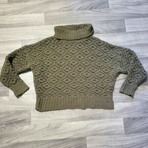 Buckle White Crow Green Turtleneck Sweater